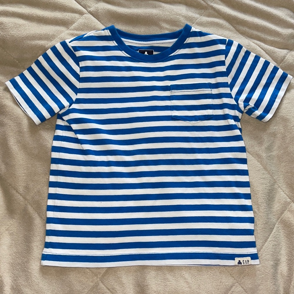 GAP Playtime Favorites Blue & White Striped Cotton Tee